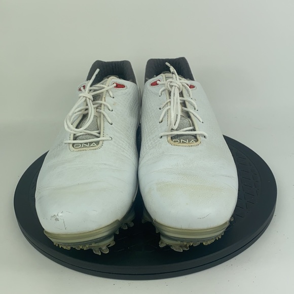 Footjoy DNA 2.0 White/Red Golf Cleats Shoes 53310 Men's Size 9 - Picture 3 of 13